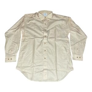 Vintage Deadstock NWOT 80 90s Brooks Brothers Mens Yellow Oxford Sport Shirt (M)